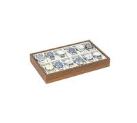 ROUREOX Braune Holz Uhrenhalter Ablage Multi Uhrenaufbewahrung Display Koffer Weiches Interieur Sammlung Organizer Set für Rolex/Omega/Cartier - 33.4 * 20.5 * 4.5cm