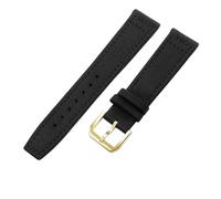 ROUREOX Canvas-Uhrenarmbänder Quick-Release Metallschloss Canvas-Leder Ersatzuhrenarmband 21mm für IWC Portofino Pilot's Portugieser-Schwarz + Gold