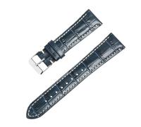 ROUREOX Echtleder Uhrenarmband Alligator-Maserung Zweifarbig, Gepolstertes Ersatzband für Longines Master Collection-Blau 20mm
