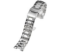 ROUREOX Edelstahl Ersatz Uhrarmband, Herren Metall Uhrarmband für Casio Edifice EF-312/521/531/533/534/535/539/544/546/550-Silber 534