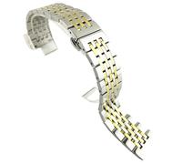 ROUREOX Edelstahl Ersatzarmband, Bürstetes Stahlarmband Flache Schnittstelle für Tissot T41-Silber Gold 20MM