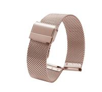 ROUREOX Edelstahl Mesh Uhrenarmband, 12mm-20mm Milanaise Metallband, Gewebtes Ersatz Armband Geflochten für Daniel Wellington-Roségold 24mm