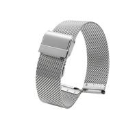 ROUREOX Edelstahl Mesh Uhrenarmband, 12mm-20mm Milanaise Metallband, Gewebtes Ersatz Armband Geflochten für Daniel Wellington-Silbrig 12mm