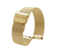 ROUREOX Edelstahl Mesh Uhrenarmband, 12mm-20mm Milanaise Metallband, Gewebtes Ersatz Armband Geflochten für Daniel Wellington-Golden 18mm