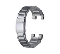 ROUREOX Edelstahl Uhrenarmband Konvex, Silber Schwarz Metallband, Massives Ersatz Armband Spezialanstoß für Casio G-Shock B100-Silber