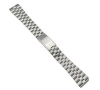 ROUREOX Edelstahl Uhrenarmband Vintage Metallband 18mm 19mm 20mm Gebogener Anstoß Ersatzarmband für Seiko - B 19mm