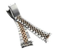 ROUREOX Edelstahl Uhrenarmband Vintage Metallband 18mm 19mm 20mm Gebogener Anstoß Ersatzarmband für Seiko - K 21mm