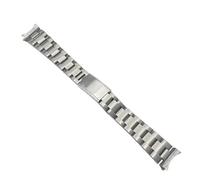 ROUREOX Edelstahl Uhrenarmband Vintage Metallband 18mm 19mm 20mm Gebogener Anstoß Ersatzarmband für Seiko - F 18mm
