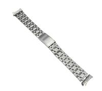 ROUREOX Edelstahl Uhrenarmband Vintage Metallband 18mm 19mm 20mm Gebogener Anstoß Ersatzarmband für Seiko - D 19mm