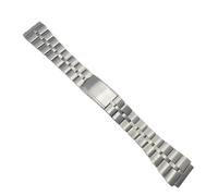 ROUREOX Edelstahl Uhrenarmband Vintage Metallband 18mm 19mm 20mm Gebogener Anstoß Ersatzarmband für Seiko - C 20mm