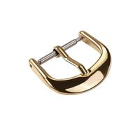 ROUREOX Edelstahl Uhrenschließe Ersatz - Polierte Klassische Runde Dornschließe für Lederarmbänder - Universal Zubehör für Tissot-Gold 14mm