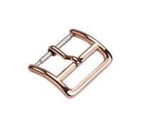 ROUREOX Edelstahl Uhrenschließe Poliert Minimalistisch Draht-Stil Dornschließe Lederarmband Ersatz Zubehör für smartwatches-Roségold 12mm