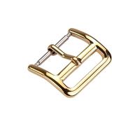 ROUREOX Edelstahl Uhrenschließe Poliert Minimalistisch Draht-Stil Dornschließe Lederarmband Ersatz Zubehör für smartwatches-Gold 20mm