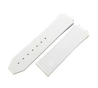 ROUREOX Elastisches Silikonkautschuk Uhrenarmband Weiches Ersatzarmband Schweißfest Damen Herren Fitness & Tauchen für Hublot Big Bang/Classic Fusion-Weiß 19 * 13MM