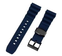 ROUREOX Ersatz-Uhrenarmband aus Silikon, Universelle Passform, Bequemes und Langlebiges Band für Männer und Frauen für Seiko 5 Diver-Style (Abalone-Case)-Blau + Schwarze Schnalle 22mm