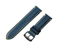 ROUREOX Ersatz-Uhrenarmband Edelstahl Dornschließe Leder Uhrenarmband für Citizen Eco-Drive Skyhawk Blue Angels Gen 2 Gen 3-Blau + Schwarz A 22mm
