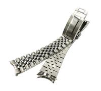 ROUREOX Ersatzarmband Metall Uhrenarmband 18mm Gebogener Anstoß Gleitschließe Massiv Stahlband für Seiko SNK381K1 391K1 357K1 361K1 385K1 393K1 - C