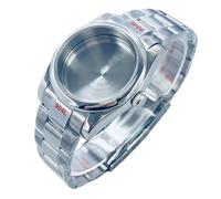ROUREOX ETA 2824 PT5000 Gehäuse Set Bombierte Glatte Lünette 3-Glieder Band Saphirglas 36mm 40mm Sichtboden DIY Teile für Rolex Oyster Perpetual/Datejust-D 40MM