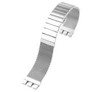 ROUREOX Festmetall Uhrarmband Spezielle Schnittstelle, 316L Edelstahl Ersatz Uhrarmband für Swatch Irony Chrono YCS443G-Silber 19MM