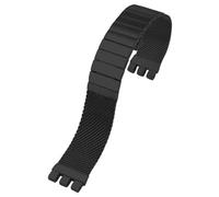 ROUREOX Festmetall Uhrarmband Spezielle Schnittstelle, 316L Edelstahl Ersatz Uhrarmband für Swatch Irony Chrono YCS443G-Schwarz 21MM