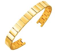 ROUREOX Frauen Festmetall Ersatz Uhrarmband, Gebürstetes Stahl Faltschnalle, Uhrarmband für CK Authentic K8G236/K8G231/K8G235-Gold 10x4MM
