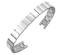 ROUREOX Frauen Festmetall Ersatz Uhrarmband, Gebürstetes Stahl Faltschnalle, Uhrarmband für CK Authentic K8G236/K8G231/K8G235-Silber 10x4MM