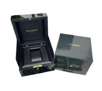 ROUREOX Grüne Holz Uhrenbox Einzel Fach Hochglanz Klavierlack Finish Schwarz Leder Innen Aufbewahrungsetui Uhrenkasten für Audemars Piguet