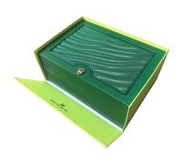 ROUREOX Grüne Wellen Uhrenbox Leder 1 Slot Holz Aufbewahrung Eleganter Organizer Zeitmesser Display für Rolex GMT-Master II