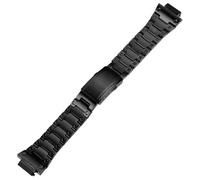ROUREOX Herren Edelstahl Einsatz Uhrarmband, Metall Ersatz Uhrarmband Konvexes Ende für Casio G-Shock GM2100/GBM2100-Schwarz 16MM
