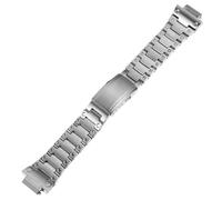 ROUREOX Herren Edelstahl Einsatz Uhrarmband, Metall Ersatz Uhrarmband Konvexes Ende für Casio G-Shock GM2100/GBM2100-Silber 16MM