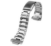 ROUREOX Herren Edelstahl Einsatz Uhrzubehör, Konvexes Ersatz Uhrarmband für Casio Edifice EFB-680(5579)-Silber 14MM