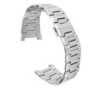ROUREOX Herren Edelstahl Ersatz Uhrkette, Metall Ersatz Uhrarmband, Konkaves Ende für RARONE Gemini Series 8840129/8840119-Silber 25 * 15MM