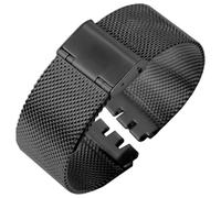 ROUREOX Herren & Frauen Metall Ersatz Uhrarmband, 316L Edelstahl Uhrarmband für Swatch YCS/YAS/YGS/Irony-Schwarz 19MM