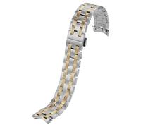 ROUREOX Herren Metall Ersatz Uhrarmband Gebogenes Ende, Edelstahl Einsatz Uhrarmband für Tissot 1853 Seastar 1000 Collection T065.430.A-Silber Gold 19MM