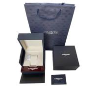 ROUREOX Herren Uhr Geschenkbox Set Komplettverpackung Tragetasche Umkarton Blau Holz Display für Longines PrimaLuna