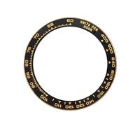 ROUREOX Keramik Lünetteneinsatz 38,8mm x 30,5mm, Ersatz Uhrenring Uhren Modding für Rolex Cosmograph Daytona Valjoux 7750 Movement-Schwarz + Gold