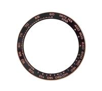ROUREOX Keramik Lünetteneinsatz 38,8mm x 30,5mm, Ersatz Uhrenring Uhren Modding für Rolex Cosmograph Daytona Valjoux 7750 Movement-Schwarz + Rose Gold