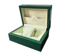 ROUREOX Leder Schmuck Uhrenbox Grün Einzelnes Holzetui Aufbewahrung Organizer Display Wellentextur für Rolex GMT-Master II