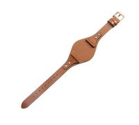 ROUREOX Leder Uhrenarmband Edelstahlspange Quick-Release Ersatz Rindlederarmband 18mm für FOSSIL ES4113 ES4114 ES3616 ES3625-Braun + Roségold