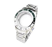 ROUREOX Leuchtende Keramik Lünette Uhrengehäuse 44mm GMT Stil Saphirglas NH34 Automatikwerk 24H Dreheinsatz für Grand Seiko-A2 Silber 44MM