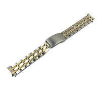 ROUREOX Männer Festmetall Ersatz Uhrarmband, Edelstahl Uhrarmband Gebogenes Ende für Tissot PRC 200 T461/T014/T17/T055-Silber Gold 20MM