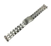 ROUREOX Männer Festmetall Ersatz Uhrarmband, Edelstahl Uhrarmband Gebogenes Ende für Tissot PRC 200 T461/T014/T17/T055-Silber 19MM