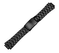 ROUREOX Männer Festmetall Ersatz Uhrarmband, Gebürsteter Stahl Deployment Uhrarmband Konvexes für Timex Tide TW2R55500/T2N720/T2N721/T2N739-Schwarz A 24 * 16MM