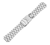 ROUREOX Männer Festmetall Ersatz Uhrarmband, Gebürsteter Stahl Deployment Uhrarmband Konvexes für Timex Tide TW2R55500/T2N720/T2N721/T2N739-Silber B 24 * 16MM