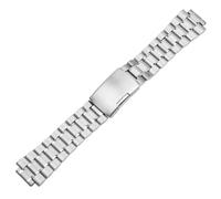 ROUREOX Männer Festmetall Ersatz Uhrarmband, Gebürsteter Stahl Deployment Uhrarmband Konvexes für Timex Tide TW2R55500/T2N720/T2N721/T2N739-Silber A 24 * 16MM
