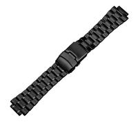 ROUREOX Männer Festmetall Ersatz Uhrarmband, Gebürsteter Stahl Deployment Uhrarmband Konvexes für Timex Tide TW2R55500/T2N720/T2N721/T2N739-Schwarz B 24 * 16MM