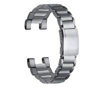 ROUREOX Massives Edelstahl Uhrenarmband, Verschraubtes Metallband Glieder, Robustes Ersatzarmband Verstellbar für Casio G-Shock B100-Silbrig