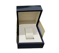 ROUREOX Mitternachtsblau Uhrenvitrine Glänzend Holz Außen Creme Kissen Halter Sammler Aufbewahrung für Longines HydroConquest