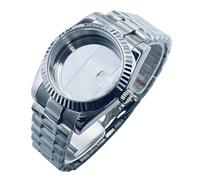 ROUREOX Münzrand Lünette Gehäuse Halbkreis Glieder Band Set 316L Stahl Saphirglas ETA 2824 PT5000 100M Wasserdicht DIY für Rolex Day-Date/Datejust-A 36MM