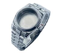 ROUREOX Münzrand Lünette Gehäuse Halbkreis Glieder Band Set 316L Stahl Saphirglas ETA 2824 PT5000 100M Wasserdicht DIY für Rolex Day-Date/Datejust-D 40MM